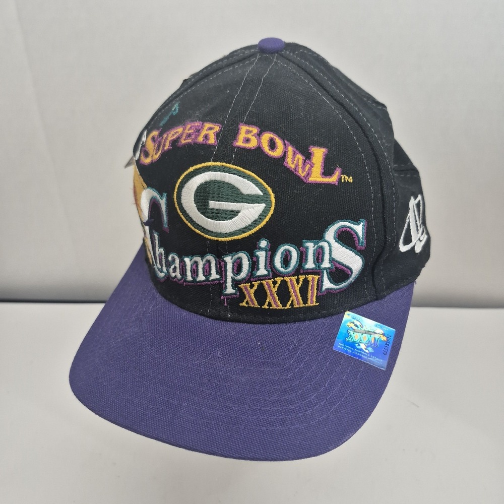 Vintage Green Bay Packers Hat Cap Snap Back Super Bowl XXXI NFL Logo Athletic